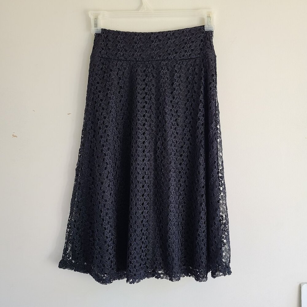 Vintage 90s Lacy Skirt S Black Witchy Goth Whimsigoth Grunge Dark Fairy USA